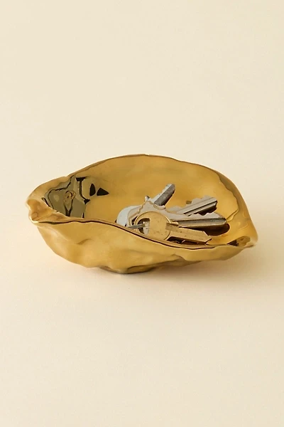 Oyster Plated Ceramic Catch-All Dish