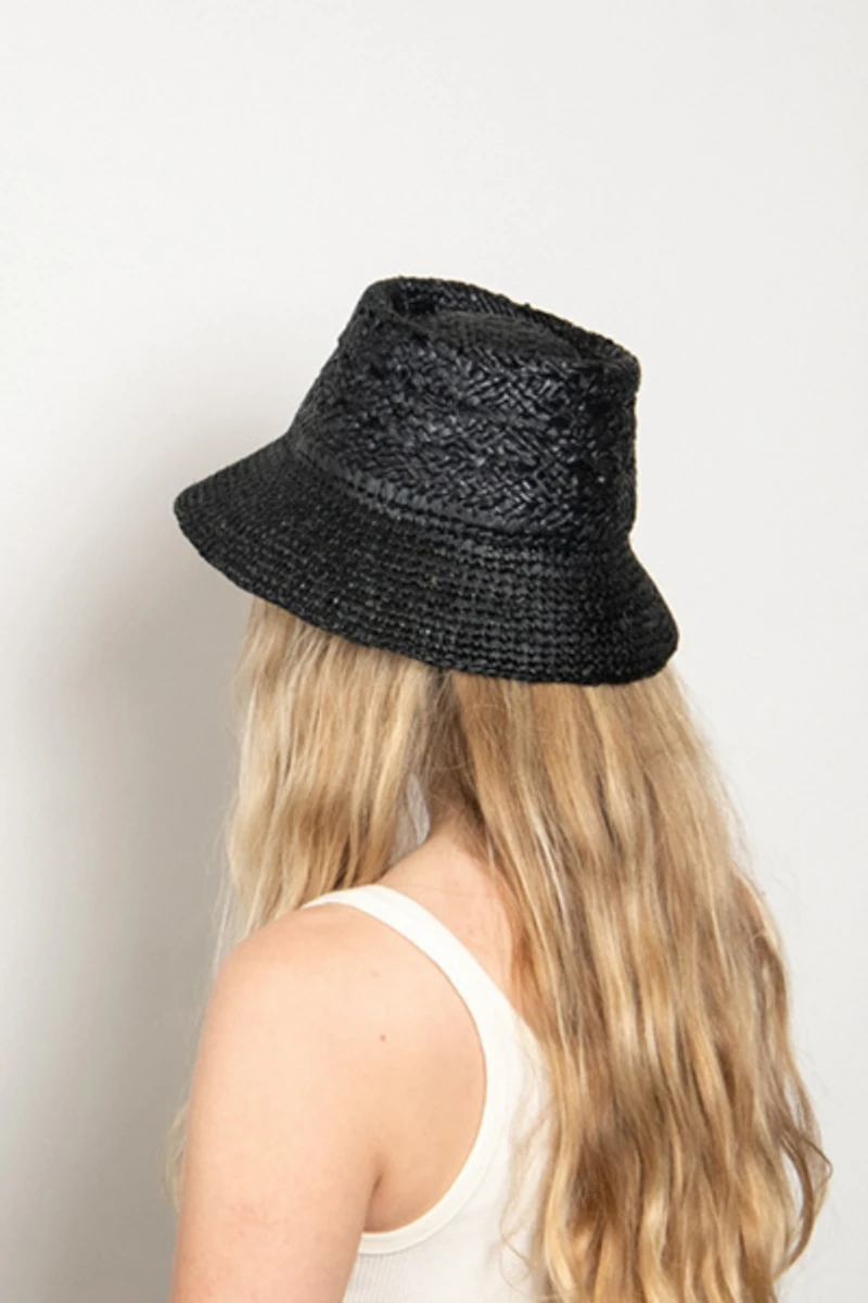 Wyeth Fina Raffia Crochet Bucket Hat