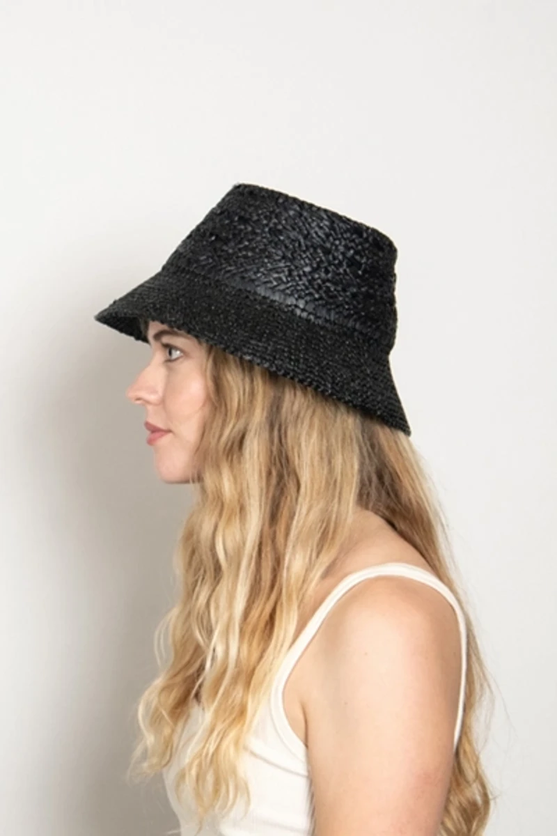 Wyeth Fina Raffia Crochet Bucket Hat