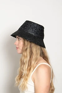 Wyeth Fina Raffia Crochet Bucket Hat