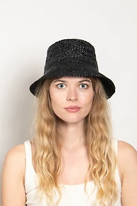 Wyeth Fina Raffia Crochet Bucket Hat