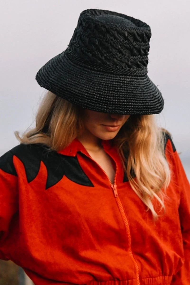 Wyeth Fina Raffia Crochet Bucket Hat
