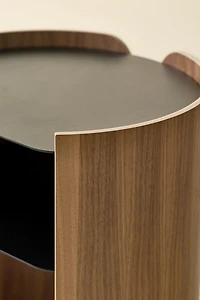 Alec Curved Wood Storage Side Table