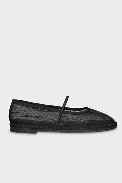 Flabelus Women's Glitter Mesh Celie Mary Janes