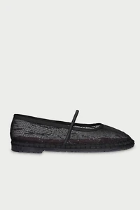 Flabelus Women's  Glitter Mesh Celie Mary Janes