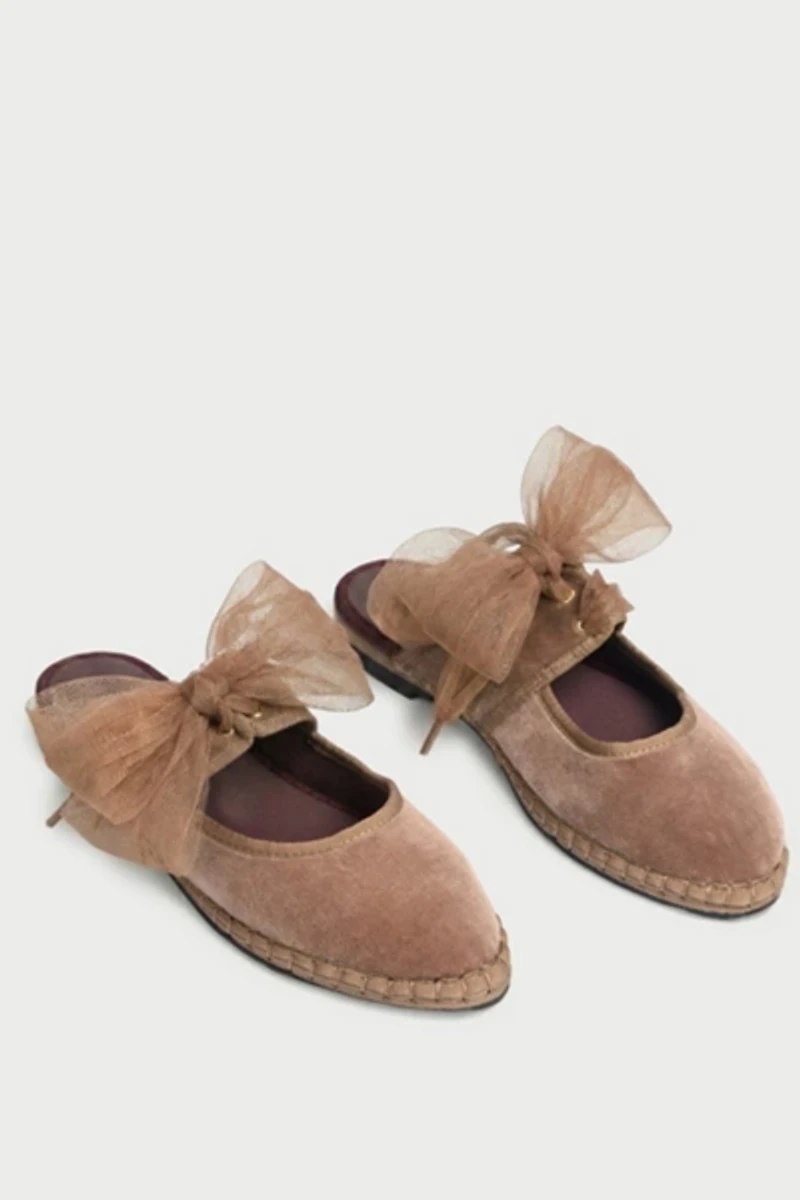 Flabelus Women's Mesh Bow Cinna Mary Janes