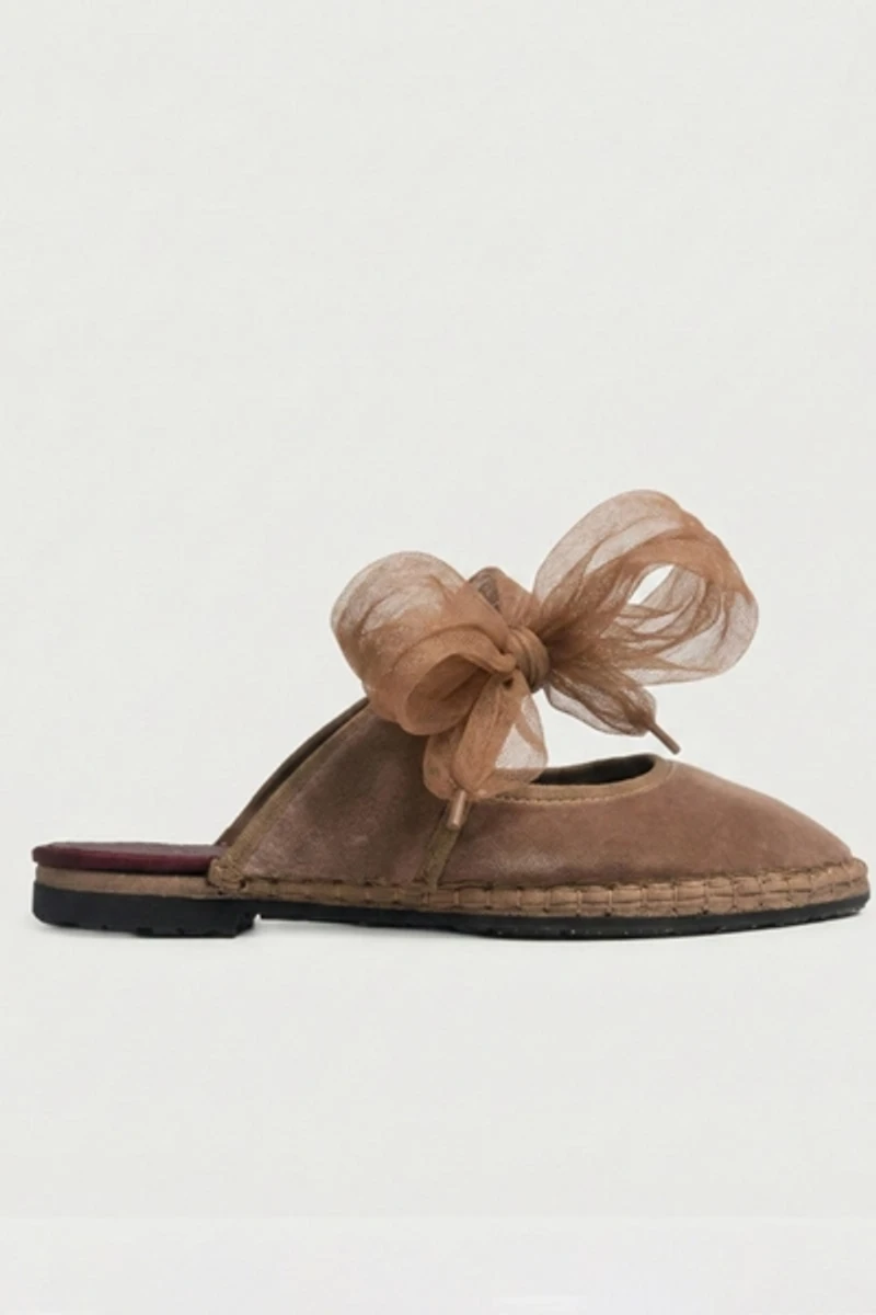 Flabelus Women's Mesh Bow Cinna Mary Janes
