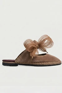 Flabelus Women's Mesh Bow Cinna Mary Janes