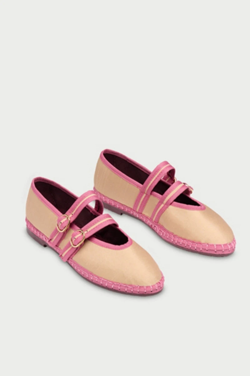 Flabelus Women's Linen Claire Mary Janes