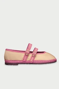 Flabelus Women's Linen Claire Mary Janes