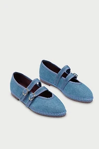 Flabelus Women's  Claire Denim Mary Janes