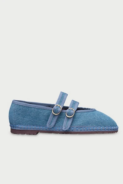 Flabelus Women's Claire Denim Mary Janes