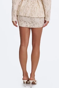Miss Circle Wendy Cotton Lace Low-Rise Mini Skirt