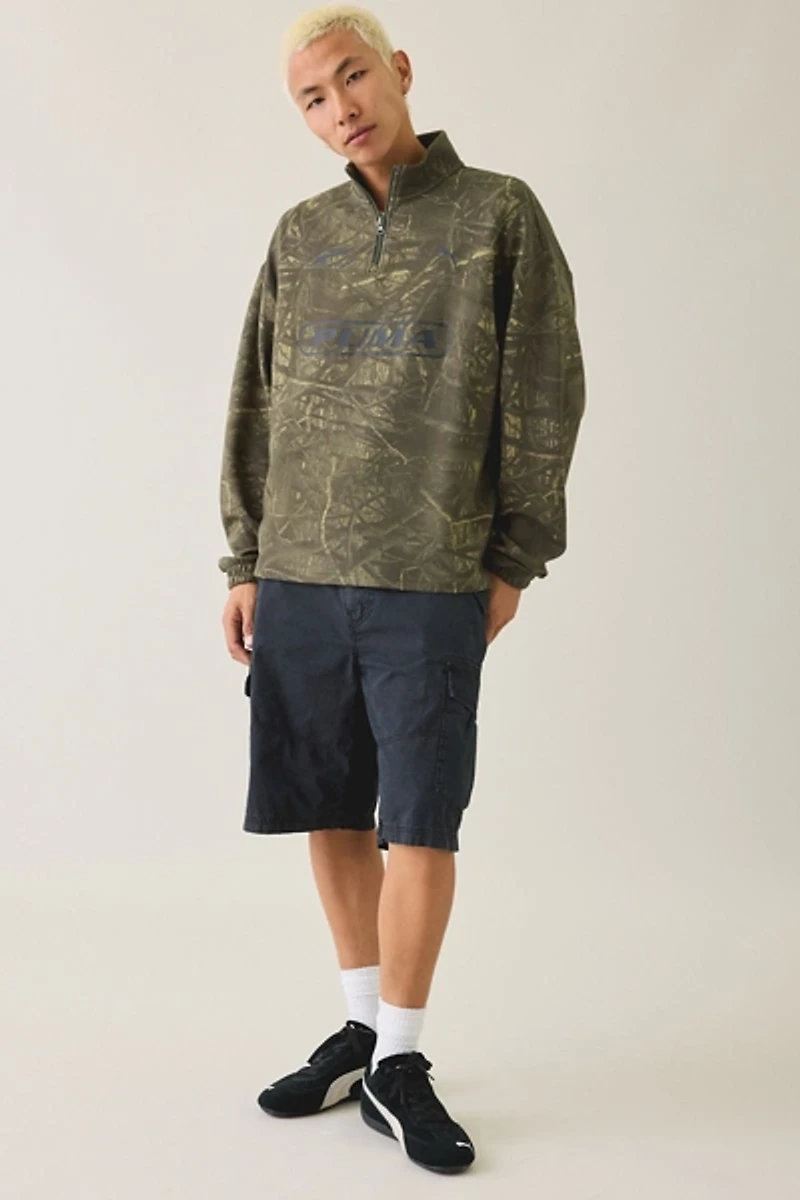 Puma Sports Allover Camo Quarter-Zip Sweatshirt