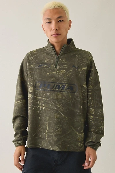 Puma Sports Allover Camo Quarter-Zip Sweatshirt