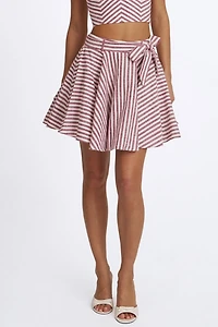 Miss Circle Xolani Striped Linen Mini Skirt