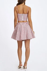 Miss Circle Xola Chevron Striped Linen Cropped Top