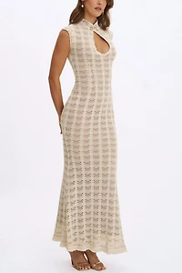 Miss Circle Xylona Crochet Teardrop Neckline Mermaid Maxi Dress