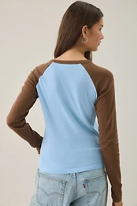 Comme Ci Ça Graphic Raglan Long Sleeve Tee