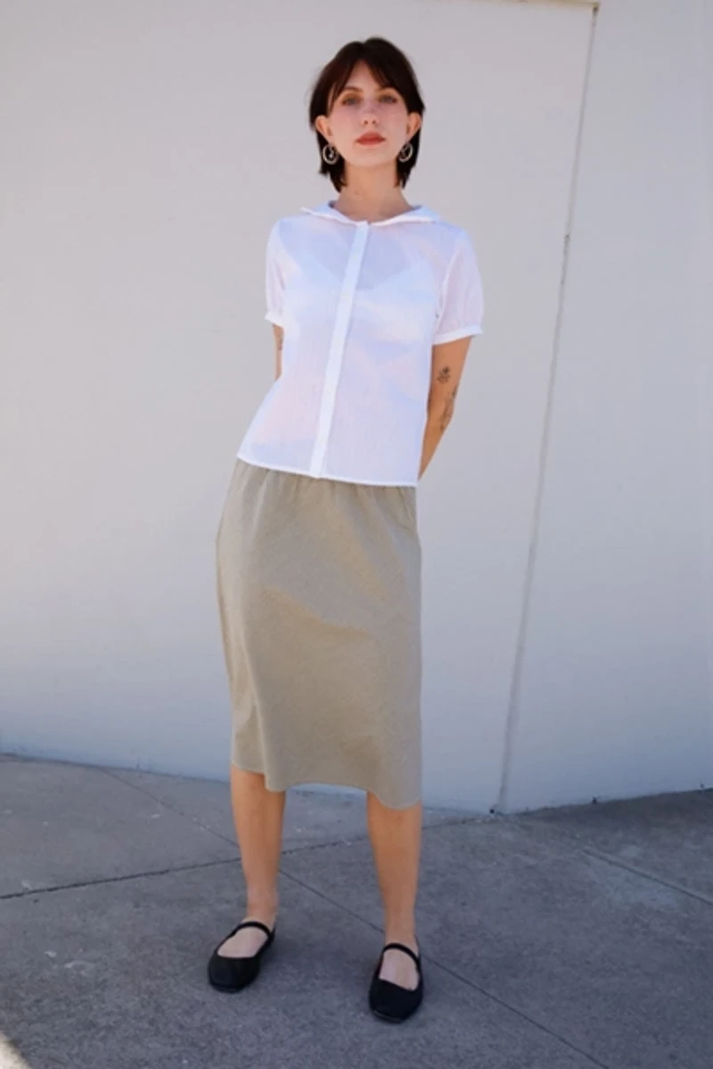 RAT BOI Woven Bias Midi Slip Skirt