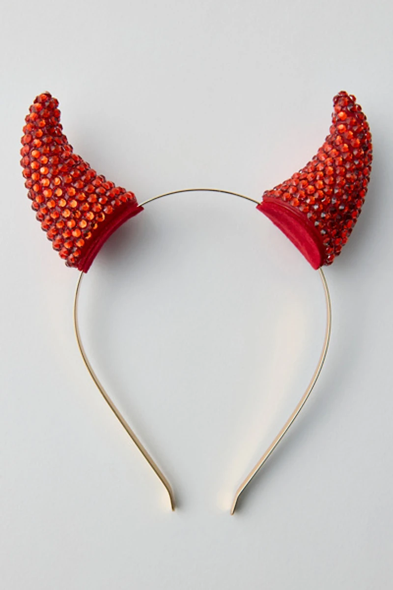 Rhinestone Devil Ears Headband
