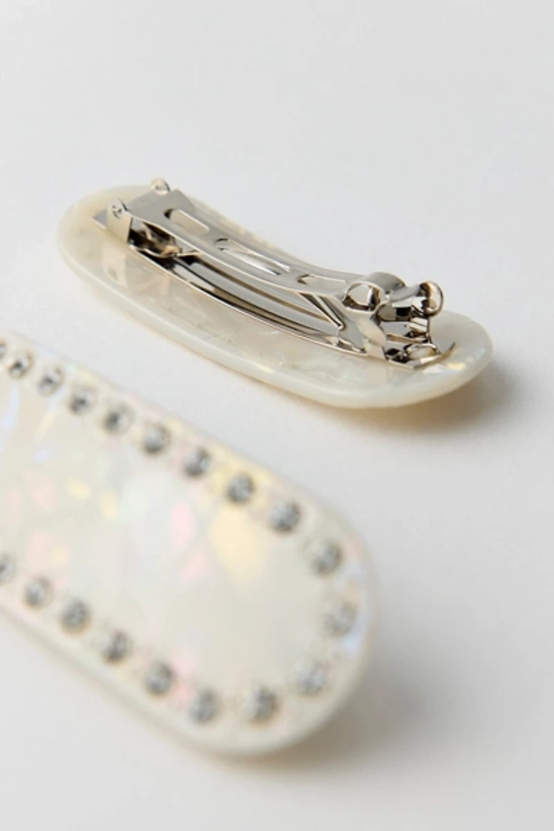Chrome Hair Clips Set