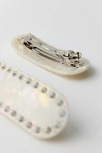 Chrome Hair Clips Set