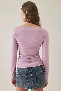 Hopeless Romantique Graphic Slash Neck Long Sleeve Tee