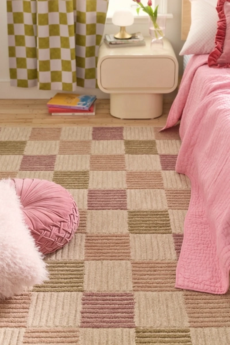 Lyra Checkered Hand-Tufted Wool Rug