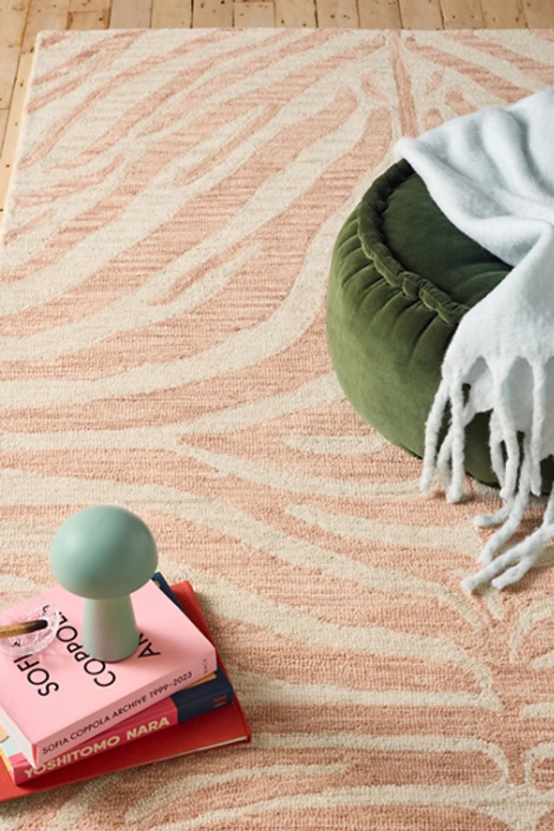 Cass Zebra Stripe Hooked Wool Rug