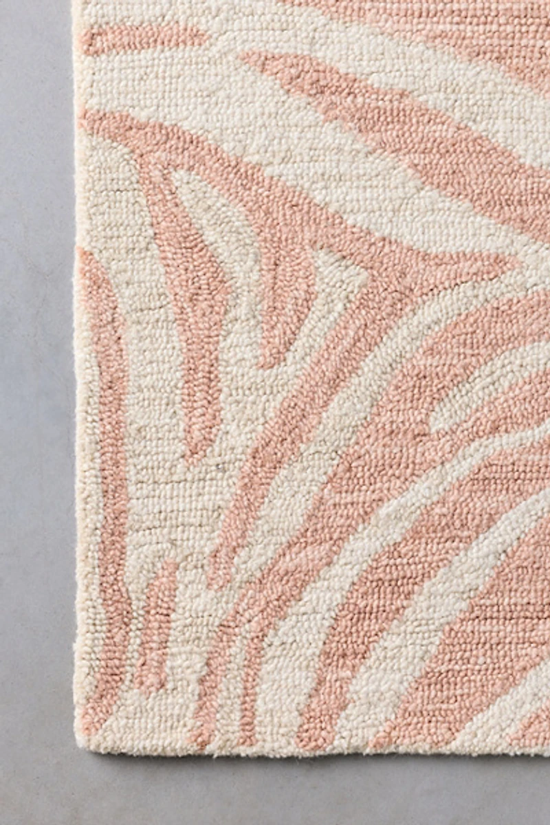 Cass Zebra Stripe Hooked Wool Rug