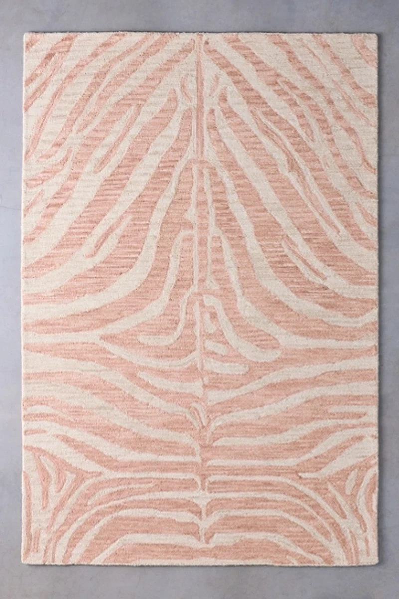 Cass Zebra Stripe Hooked Wool Rug