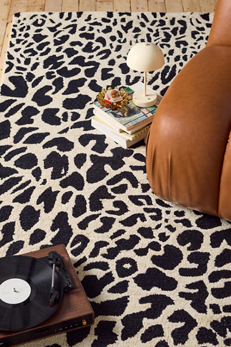 Lola Leopard Spotted Hooked Wool Rug