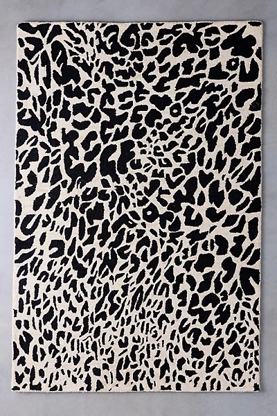 Lola Leopard Spotted Hooked Wool Rug