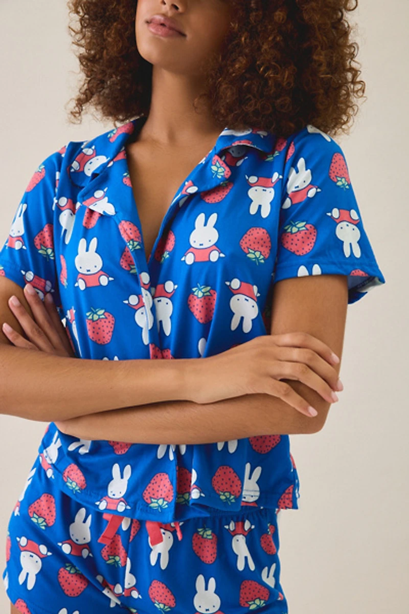 Miffy Strawberry Printed Shorts 2-Piece PJ Set