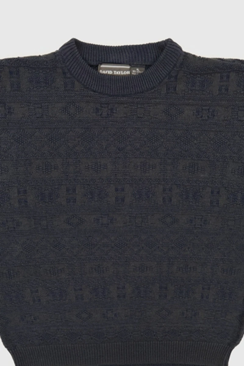 Vintage Blue Pattern Sweater
