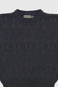 Vintage Blue Pattern Sweater