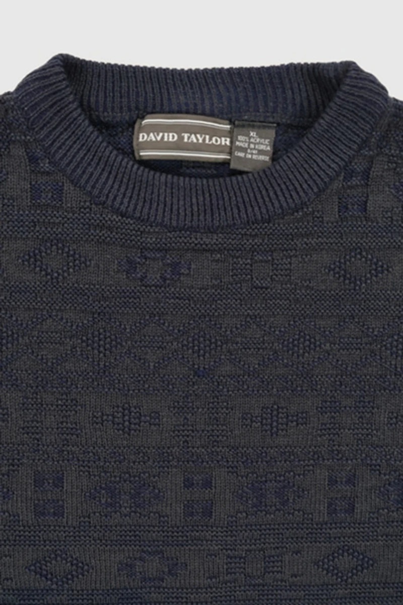 Vintage Blue Pattern Sweater