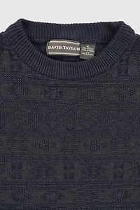 Vintage Blue Pattern Sweater