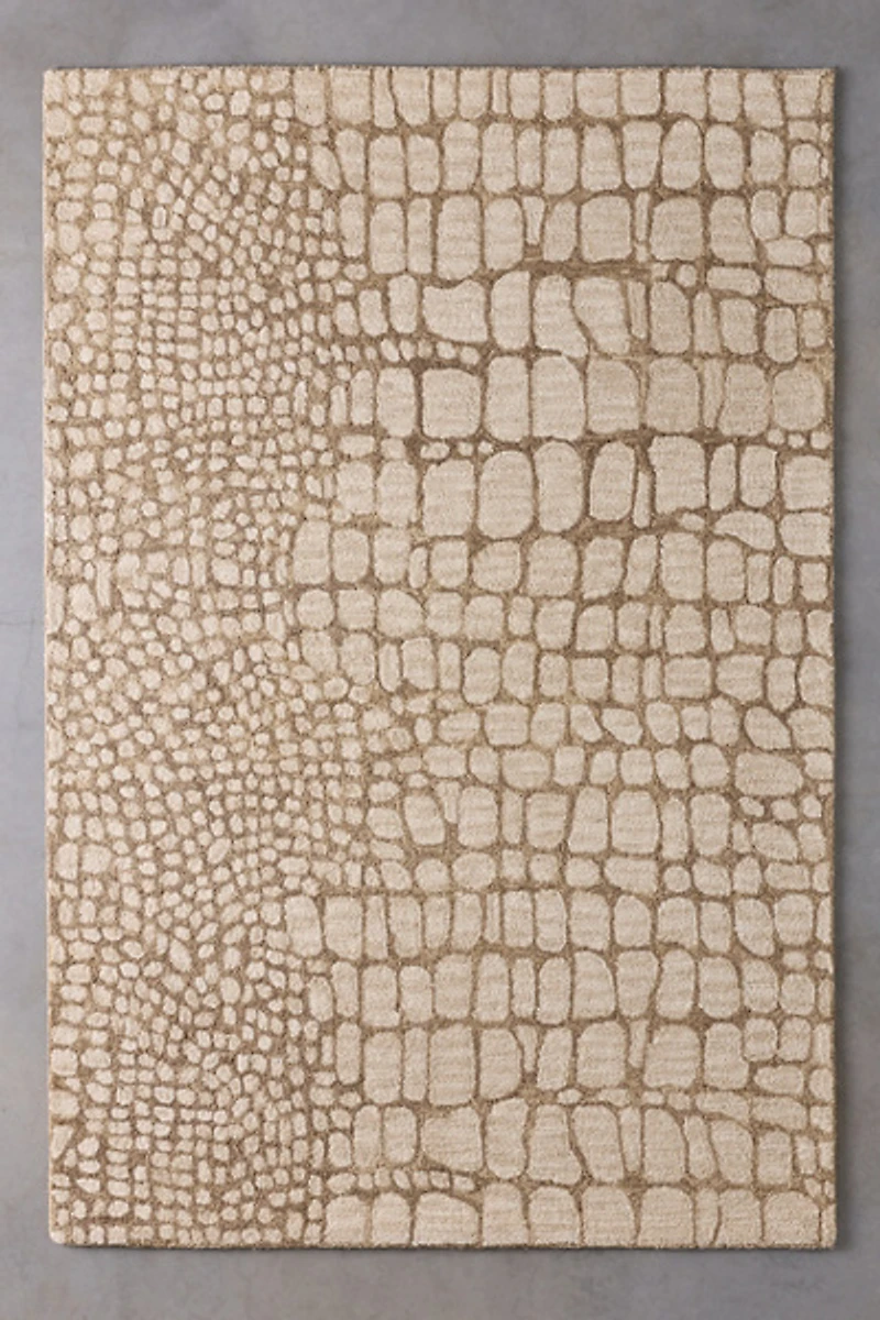 Serena Snake Print Hooked Wool Rug