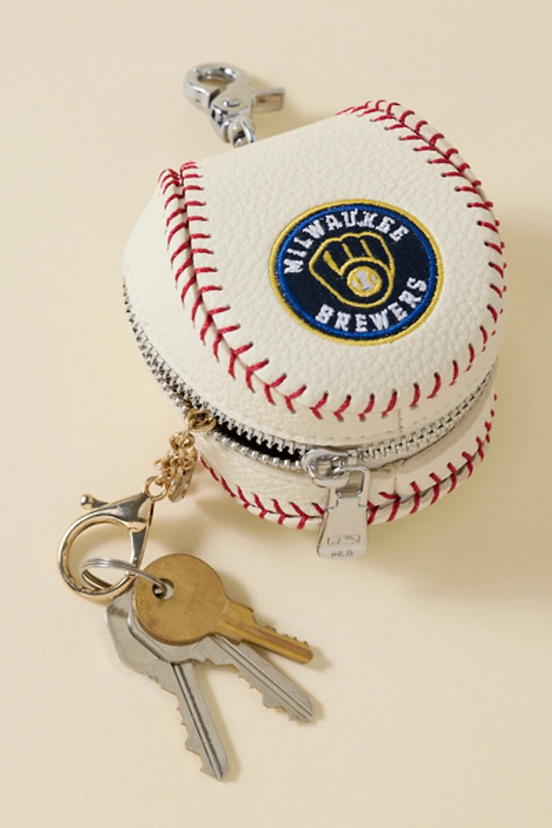 MLB Milwaukee Brewers Baseball Pouch Keychain