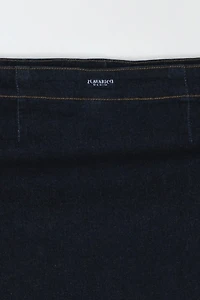 Vintage Y2k Rawhide-Laced Denim Mini Skirt