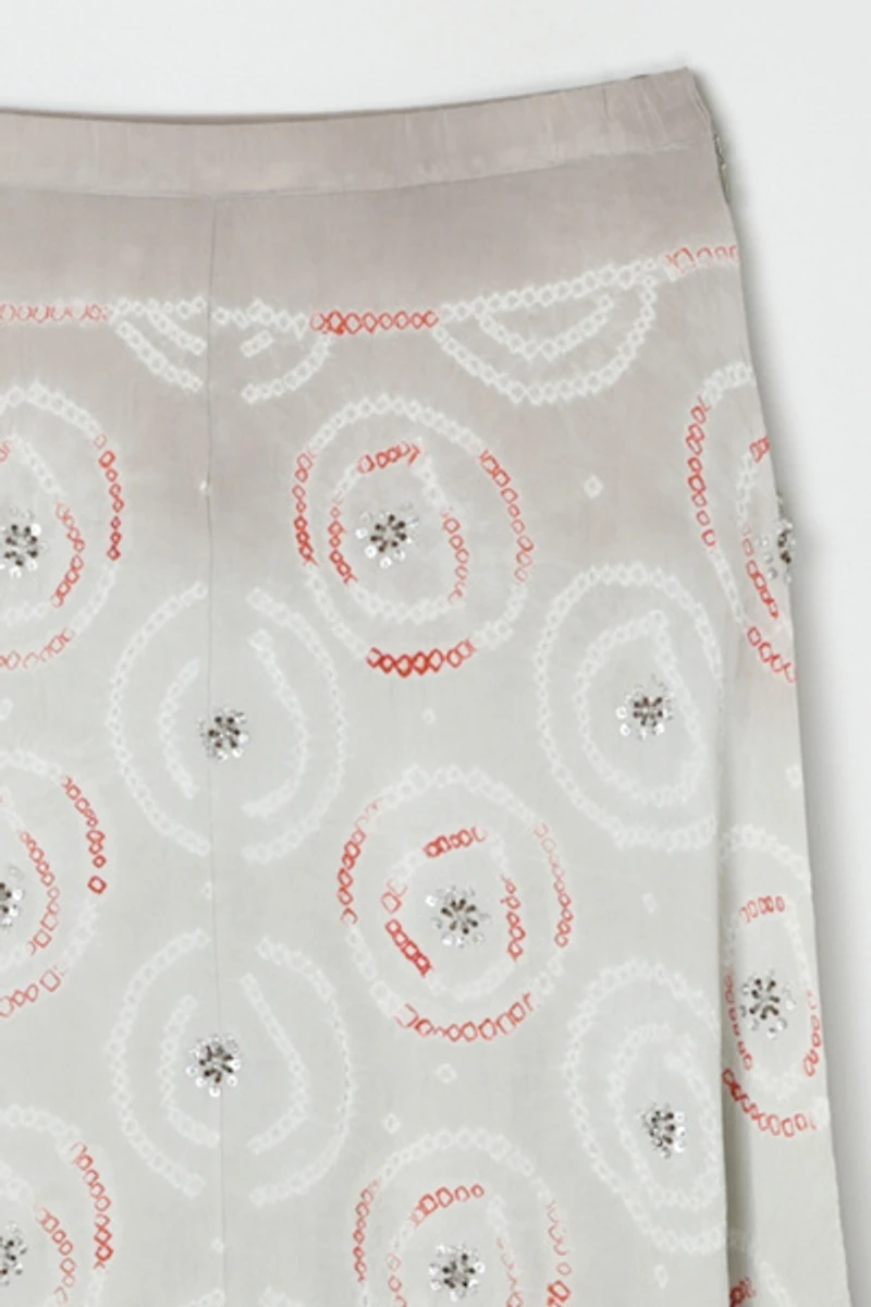 Vintage Y2k Embroidered Silk Skirt with Sequins & Beading