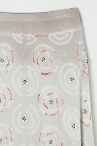 Vintage Y2k Embroidered Silk Skirt with Sequins & Beading