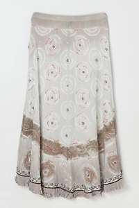 Vintage Y2k Embroidered Silk Skirt with Sequins & Beading
