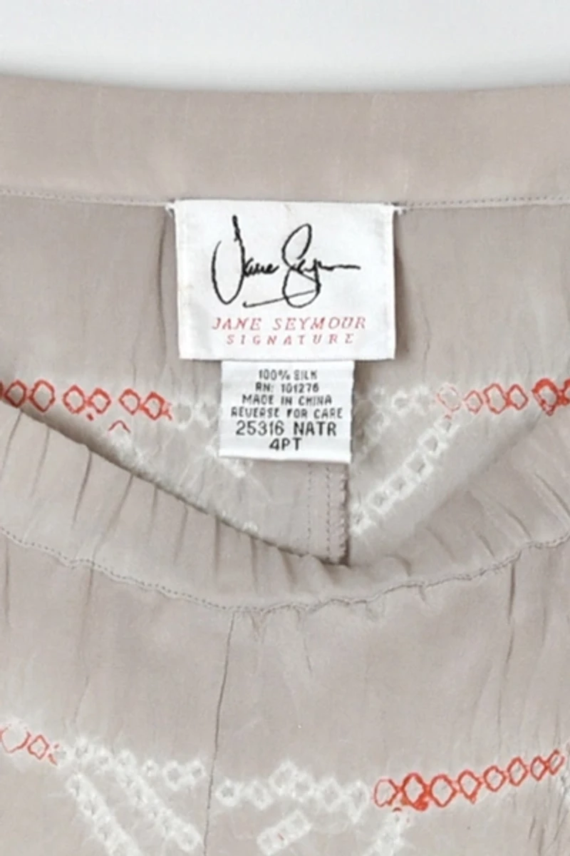Vintage Y2k Embroidered Silk Skirt with Sequins & Beading