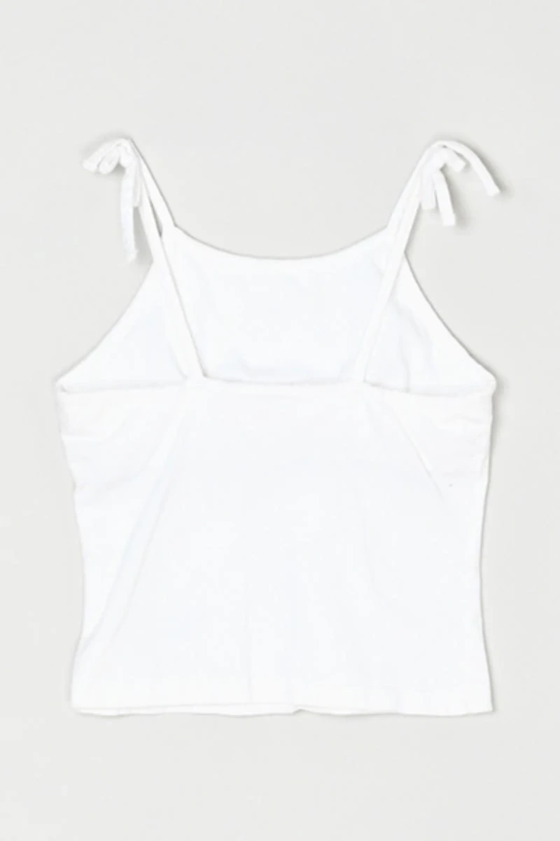 Vintage Y2k Palm Tree Crop Top with Tied Straps