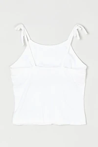Vintage Y2k Palm Tree Crop Top with Tied Straps