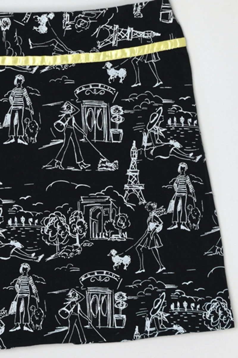 Vintage Y2k Paris Printed Mini Skirt