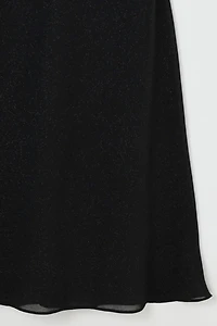 Vintage Y2k Shimmery Black Ruched Midi Dress